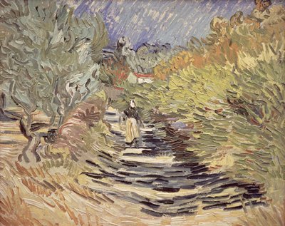 A Road in St. Remy with Female Figures, 1889 by Vincent van Gogh